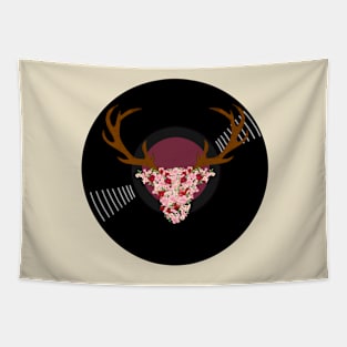 Vinyl Record - Reindeer Flower Head Antlers Tapestry