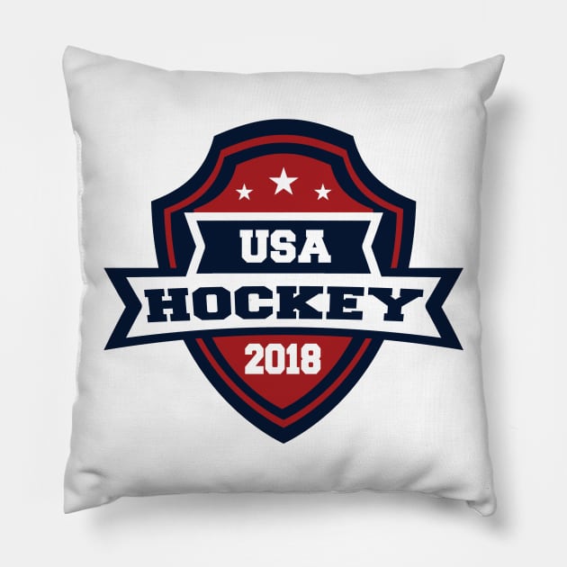 USA Hockey Pyeongchang 2018! Pillow by OffesniveLine