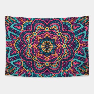 Colorful Oriental Rug Mandala Boho Pattern Tapestry