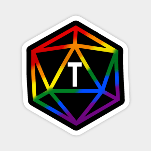 Trans Pride Rainbow Dice Magnet