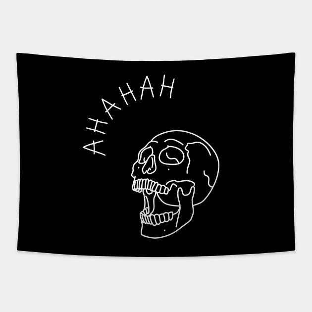 Happy Skull Tapestry by MantisQuartz