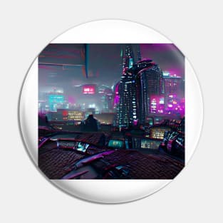 Cyberpunk Noir City Conceptualized Pin