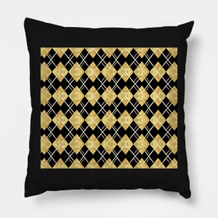 Black and Gold Check Pattern #artdeco #check patterns #checked Pillow