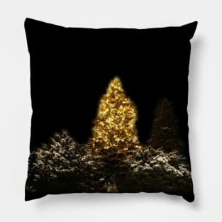 Golden Christmas Tree Pillow