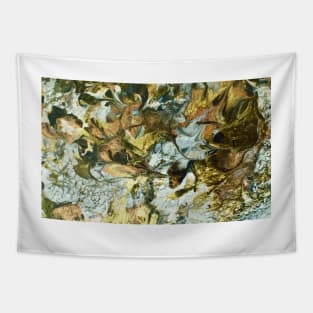 Gold and Silver Abstract Leaves Tapestry