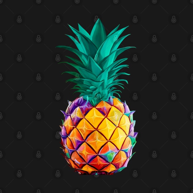 Pineapple in Colorful Colors by FunkyColorShop