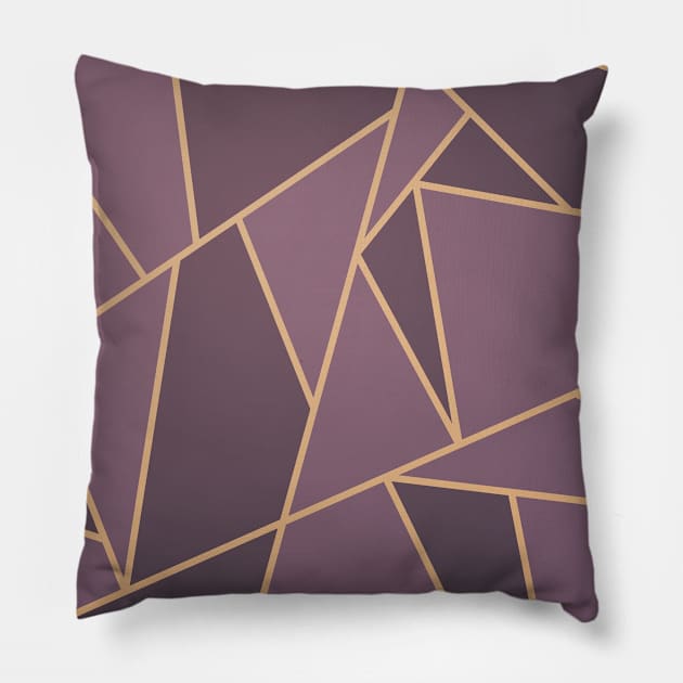 Purple Art Deco Pattern Pillow by B A Y S T A L T