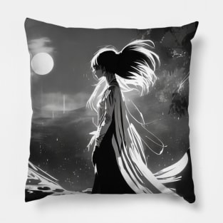 Timeless Beauty: Stunning Black and White Portraits of Anime Girls Gothic Fashion Goth Dark Pillow