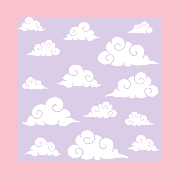 Pastel purple cloud print by ballooonfish