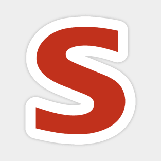 Letter s in Red Text Minimal Typography Magnet