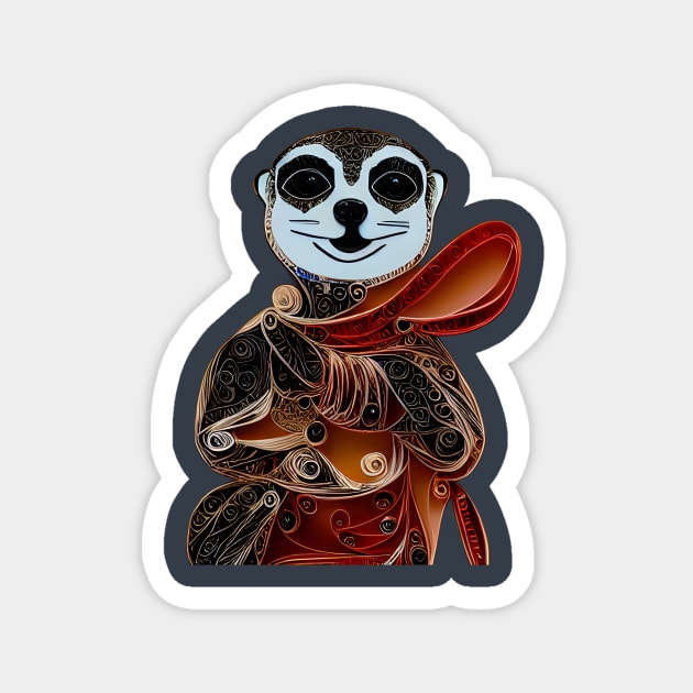 Paper Quill Meerkat Magnet by Artiface
