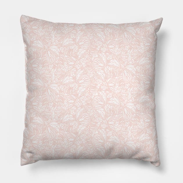 Blush Butterfly Wings Pillow by Carolina Díaz