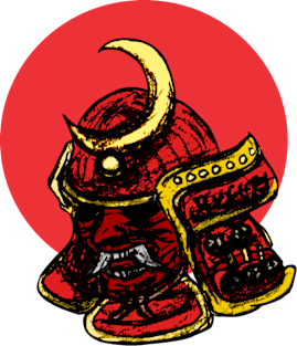 Red Samurai Helmet Magnet