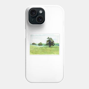 Watercolour of a Meadow in Melbourne, Derbyshire Phone Case