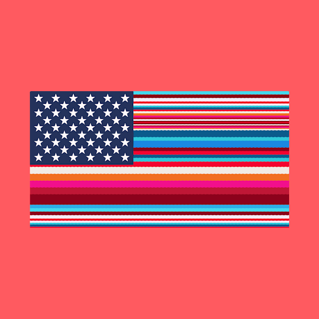 Proud Mexican American // Serape American Flag // USA Serape by Now Boarding