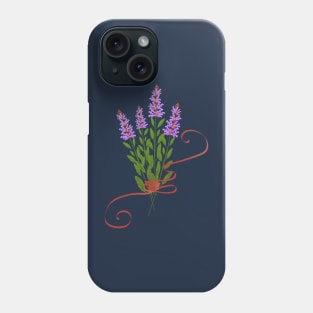 Bouquet of sage flowers with ribbon Phone Case