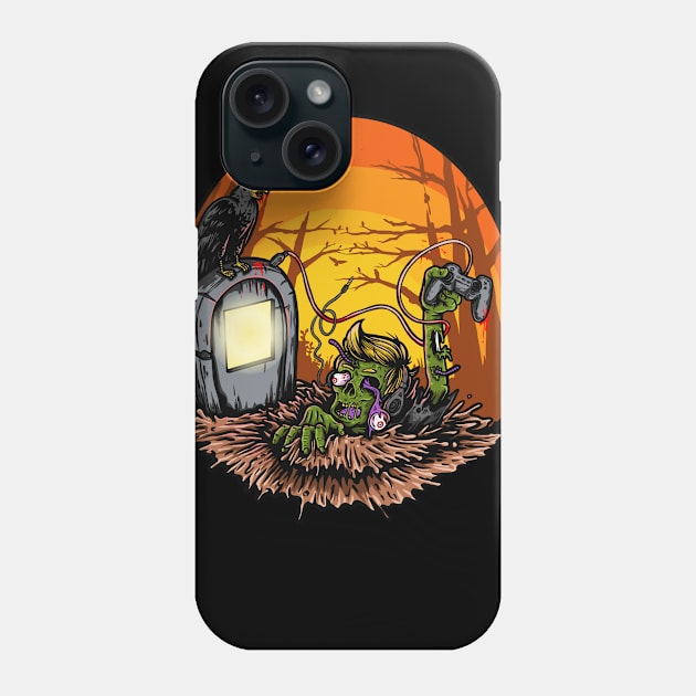 zombie gamer illustration Phone Case by Invectus Studio Store