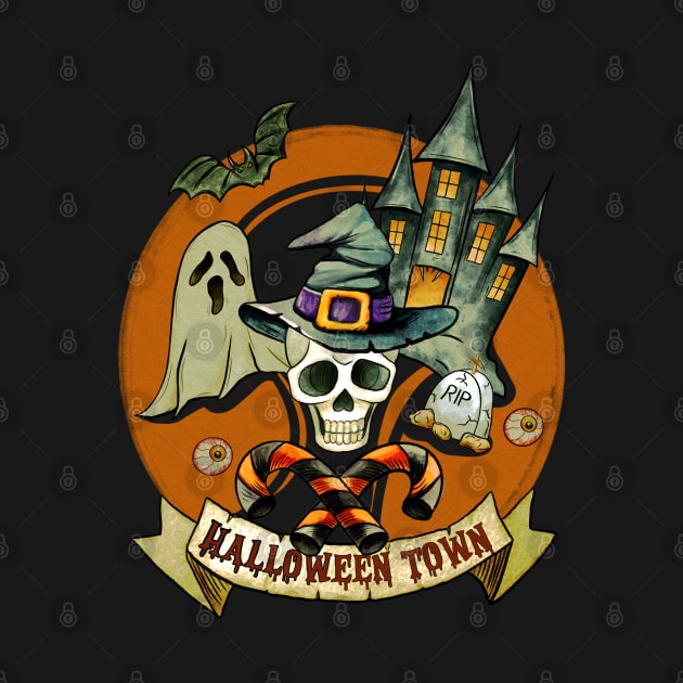 Scary Halloween Town, Haunted Houses by i am Cuta