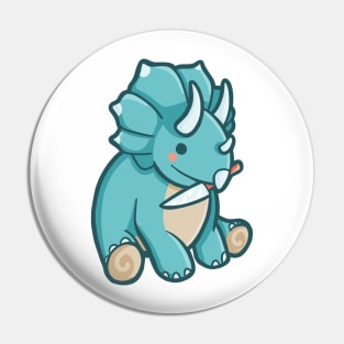 Cute but dangerous Triceratops, Dino, Dinosaur Pin