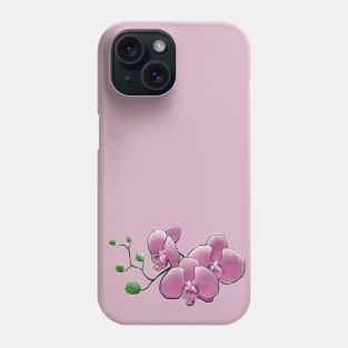 pink orchid flowers Phone Case