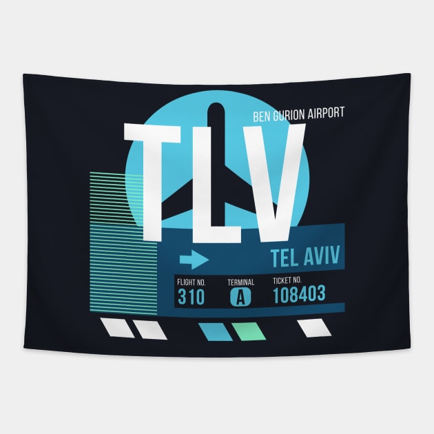 Tel Aviv (TLV) Airport Code Baggage Tag Tapestry by SLAG_Creative