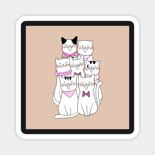 Happy Singing Cat Family Magnet