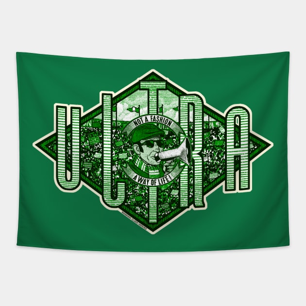 VECCHIO ULTRAS by Wanking Class heroes! (green and white edition) Tapestry by boozecruisecrew