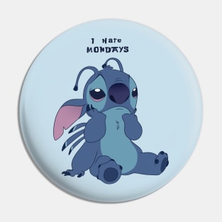 Stitch hates Mondays Pin