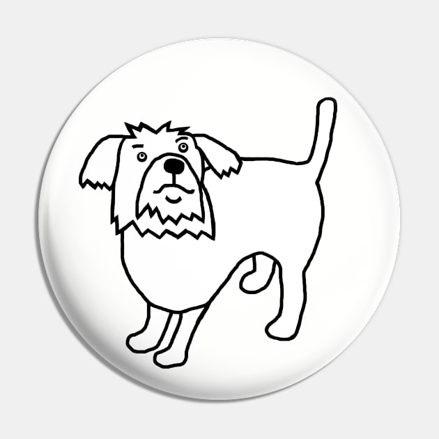 Cute White Dog Pin by ellenhenryart