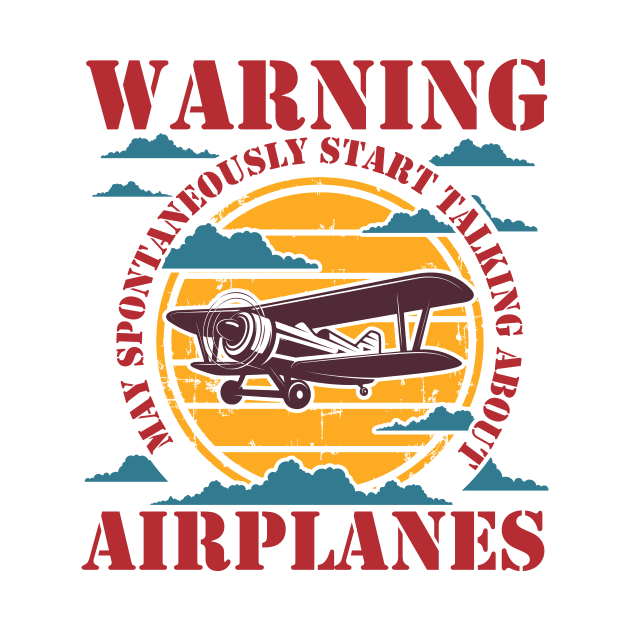 WARNING MAY SPONTANEOUSLY START TALKING ABOUT AIRPLANES RETRO SUNSET by HomeCoquette