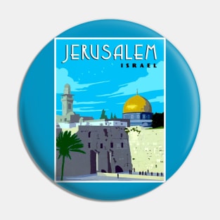 Jerusalem Israel Western Wall with The Dome Print Pin