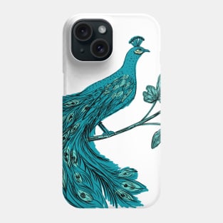 Turquoise Peacock Phone Case