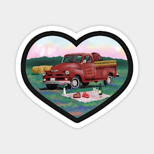 Love My Little Red Truck Magnet