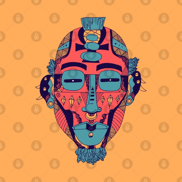 Retro Triad African Mask 5 by kenallouis