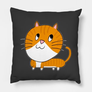 Cartoon Orange Tabby Cat Pillow