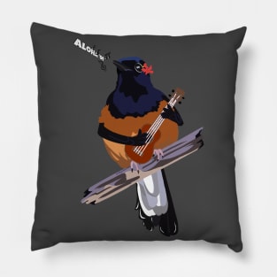 Hawaiian White-Rumped Shama Pillow