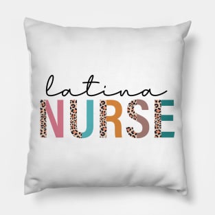 Latina Nurse Leopard Print Pillow