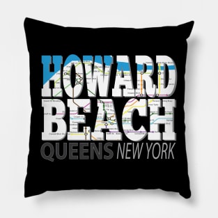 Fun Cool Howard Beach Queens New York with Subway Map Pillow