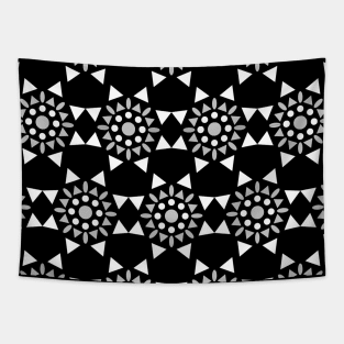 Tribal black and white print pattern Tapestry