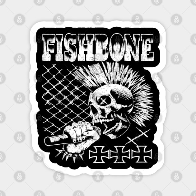 Fishbone skull Magnet by Gingin store