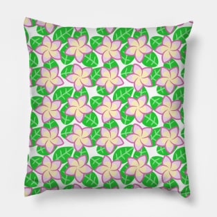 Pink Yellow Frangipani Flower Pattern Pillow