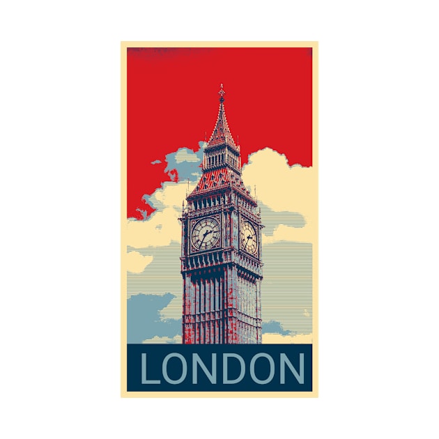 London in Shepard Fairey style by Montanescu