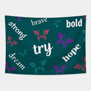 Positive Affirmation Butterfly Pattern Tapestry