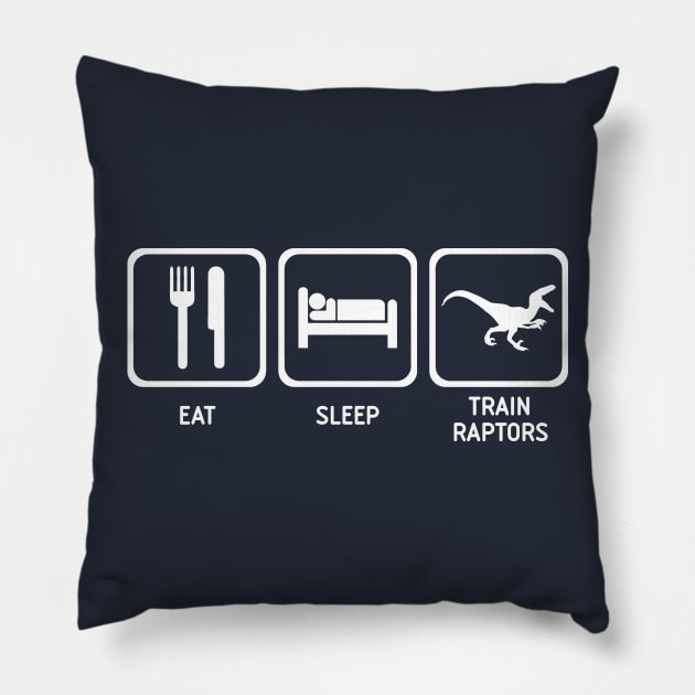 Eat Sleep Train (white) Pillow by OtakuTeez