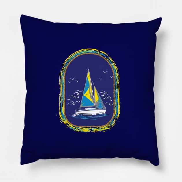 Captain Sailing into the Mystic Pillow by eighttwentythreetees