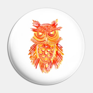 Red Tribal Owl Pin