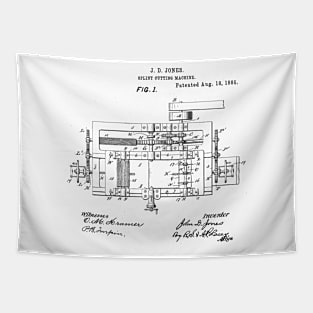 Splint Cutting Machine Vintage Retro Patent Hand Drawing Funny Novelty Gift Tapestry