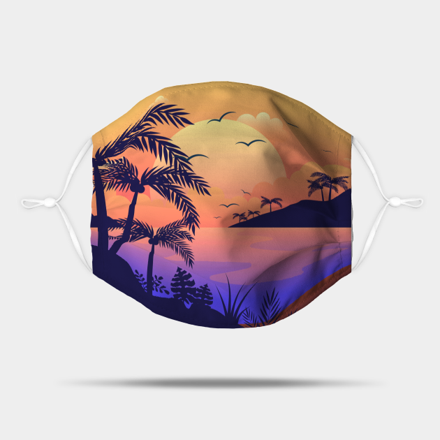 Tropical Beach Island Face Mask Beach Mask TeePublic