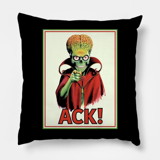 Mars Wants You! (Black Print) Pillow by Nerdology