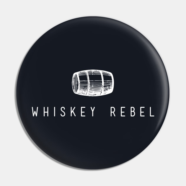 Whiskey Rebel White Logo Pin by The Whiskey Rebellion Club